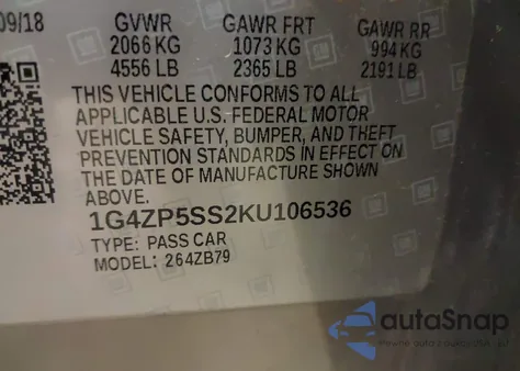 2019 Buick Lacrosse Fwd Essence z USA, uszkodzony, nr VIN 1G4ZP5SS2KU106536